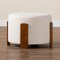 Baxton Studio Finlay Modern Japandi Cream Boucle Fabric and Walnut Brown Finished Wood Ottoman Footstool 242-13435-ZORO - alternate 5